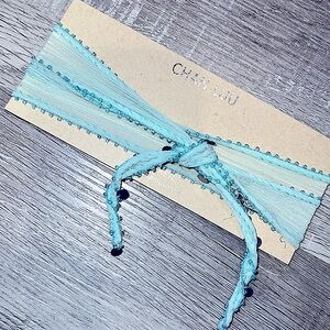 NEW Chan Luu Blue Sheer Beaded Skinny Coin Choker!